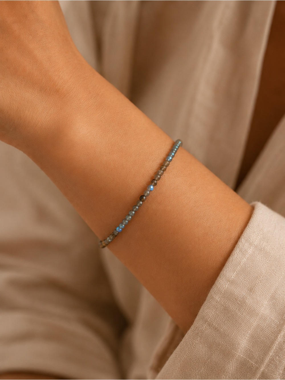 Labradorite Beaded Bracelet/Anklet - Made to Order
